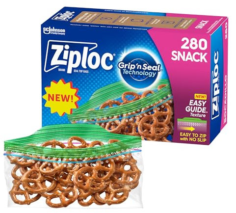 Ziploc Smart Zip Snack Bags 300 ct