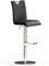 Robas Lund Barhocker Schwarz mit Lehne Barstuhl drehbar 360 Grad, Hocker höhenverstellbar, PU BAR.DO