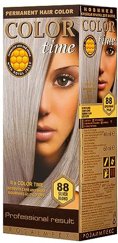 COLOR TIME | Permanente Haarfarbe 88 Silberblond | Angereichert mit Gelée Royale und Vitamin C | Permanente Haarfärbung | 100% Grauabdeckung | 100 ml