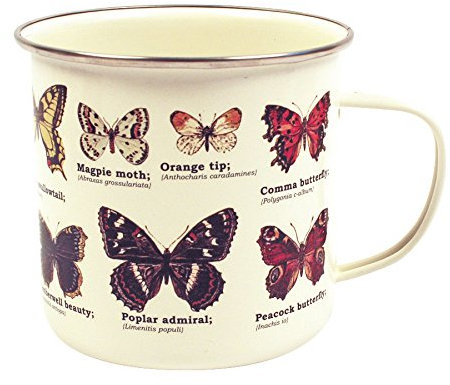 Gift Republic GR270100 Ecologie Butterflies Enamel Mug, Multi