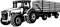 Samunshi® Wandtattoo Traktor mit Anhänger Trecker Kinderzimmer Kinder Wandaufkleber 200 x 84cm schwarz