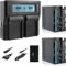 2X Blumax Akku NP-F990 / NP-F970 LG-Akku 10400mAh + Dual Ladegerät kompatibel mit Sony NP-F750 NP-F550 NP-F960