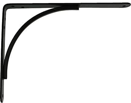 Amig - Squadretta per Scaffali a Parete | Staffa Metallica per Ripiani | Angolare per Scaffali | Supporto per Scaffale | Acciaio | Colore Nero | Dimensioni: 150x125 mm | Peso Max. Raccomandato: 105 Kg