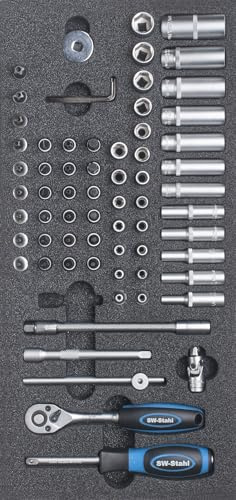 SW-Stahl Werkstattwagensortiment, Steckschlüssel 1/4“ mit Ratsche, 66-tlg. Z3013-12