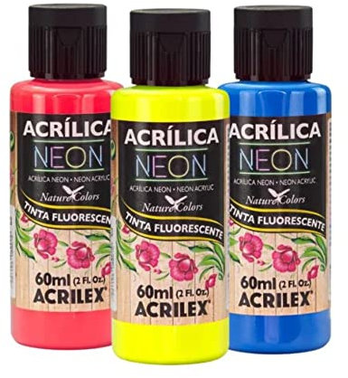 ACRILEX NEÓN Pintura ACRÍLICA Fluorescente Color Verde 60 ML (101 Verde)