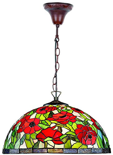 Casa Padrino Tiffany Hängeleuchte/Hängelampe Mehrfarbig Ø 40 x H. 85 cm - Tiffany Leuchten