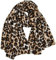 Caspar SC501 weicher warmer Damen XL Schal mit Leo Animal Print, Farbe:braun, Größe:Einheitsgröße