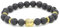 MILAKOO Lava Rock Armband mit vergoldetem Buddha für Männer & Frauen 8mm Perlen elastisches Armband