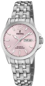 Festina Damen Analog Quarz Uhr mit Edelstahl Armband F20455/2