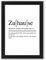 WANDKIND Zuhause Definition inklusive Bilderrahmen DIN A4 - Poster mit Rahmen - Kunstdruck als Wand-Dekoration (Schwarz)