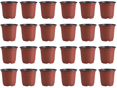 DOITOOL 100 Stück Kunststoff Pflanztöpfe Anzucht Klein Anzuchttöpfe Plastik Blumentopf 10cm Rund Kunststoff Anzuchttöpfe für Pflanzen Blumentöpfe für Sämlinge & Stecklinge (Durchmesser 90 mm)
