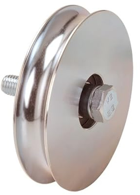 Metalideal Roue Portail Inox Gorge Ronde Ø 80 mm Rail 16 mm 160 kg | Roue de portail coulissant Ø 80 mm gorge ronde rail Ø 16 mm inox 304, charge 160 kg, roulement et axe inclus.