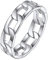 Silvora Fashion Cuban Kette Ring aus S925 Silber Ketten Stil Band Ringe Aushöhlen Ketttenringe in Punk Style Panzerkette Fingerring in Weißgold Ringgröße 67（21.4） Hochzeit Verlobungs Ringe