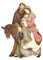 Dekofigur Heilige Familie auf Esel, Kunstharz, 21 x 14 cm, Braun