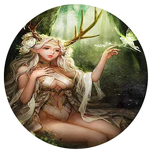 Yingxin34 10000 Teile Puzzle - Klassisch - Puzzlespiel für Erwachsene Kinder - Long Angle Angel Elf Girl - Kreatives lässiges Cartoon-Anime-Weihnachtspuzzle Kreisförmiges Puzzle