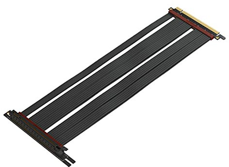 LINKUP - Extreme4+ PCIe 4.0 X16 Câble de Montage [RTX4090 RX6950XT x570 Z690 Testé] Blindé Twinax Haute Vitesse Montage Vertical Gaming PCI Express Gen4 | Prise Universelle 90 Degrés (30cm)