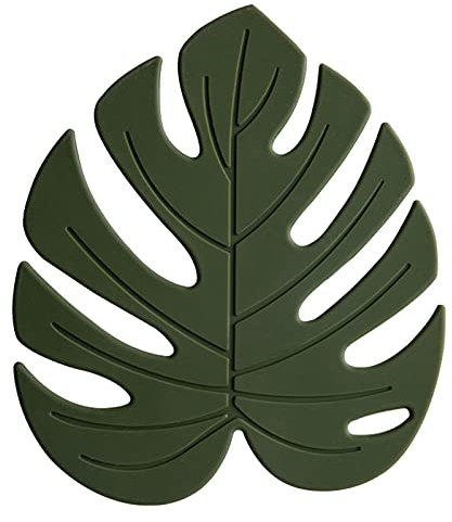 Silikonuntersetzer-Set, 2 Stück, Monstera Hot Pot Halter, Hot Pads für Tisch und Arbeitsplatte, weiches Gummi, vielseitig einsetzbar, rutschfeste Untersetzer (groß, Monstera)