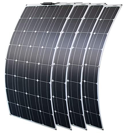 LONFPA 400W 16V Kit Panneau Solaire Monocristallin Kit Panneau Solaire Flexible Portable Chargeur Batterie Solaire pour Système Hors Réseau Charge la Batterie 16V de RV/Bateau/Maison,400w