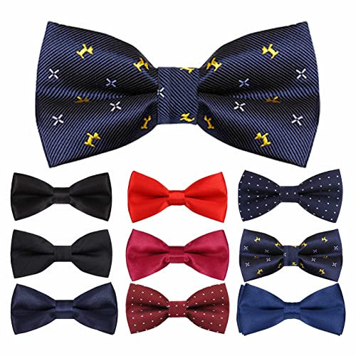 Probuk Jungen Fliege 10 * 5cm Polyester Klassische Verstellbare Schleife in unifarben mit Hakenverschluß Kinder Querbinder für Hochzeitsfeier/Campus Performance/Geburtstagsbankett/LäSsige