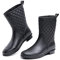 Stivali Gomma Donna Stivaletti Pioggia Chelsea Rain Boots Wellies Ankle Boots Stivaletti Impermeabili Scarpe da Pioggia Nero Taglia EU 42