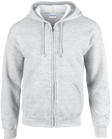 Gildan Heavy Blendâ Full Zip Hooded Sweatshirt Sweatshirt Ash Grey, L Unisex Erwachsene, Grau (Ash Grey), L