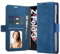 Coque pour Samsung Galaxy Z Fold 3 Housse en Premium Cuir,Magnétique Flip Béquille Portefeuille Emplacement Carte Fermoir Coque Samsung Z Fold 3 Etui, Antichoc TPU Coque Galaxy Z Fold 3 (Bleu)