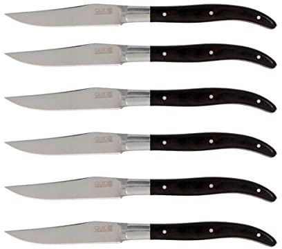 Quid Set 6 Cuchillos Carne Mango Madera Narbona Profesional