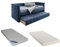 Vente-unique - Ausziehbett Stoffsofa + Lattenrost + Matratze - 2 x 90 x 190 cm - Blau - Louise