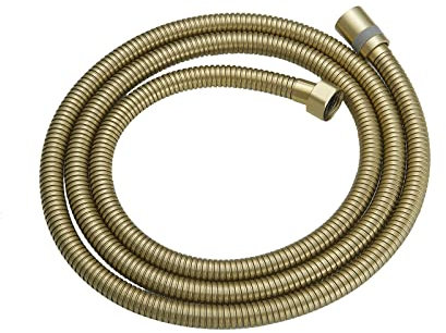 Homevacious Brauseschlauch Extra Lang 71 Zoll Edelstahl Flexible Handbrause Schlauch Auslaufsicher Brauseschlauch Verlängerung Ersatz für Baden WC Reinigung Haustier Baden Gebürstet Gold