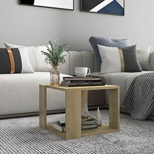 WIFESE Table Basse Chêne Sonoma 40x40x30 cm Bois d'ingénierie Table à Thé Design Moderne Table Centrale Table de Salon Intérieure Bureau Salle de Séjour Table de Rangement Magazines