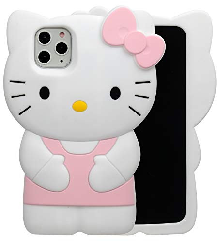 MONEHOYSY Cartoon Case for iPhone 14 6.1(2022), Fashion Cute 3D Kawaii Soft Silicone for Bear Protective Gel Shockproof Gel Back Cover for Kids Women Girls Boys (Light Pink)
