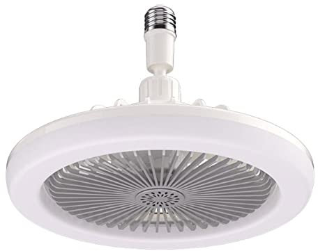 Youding Ventilador de techo con luz 2 en 1 de 10 pulgadas con motor silencioso de luces, ventilador de techo multifuncional, luz LED con aromaterapia E27, ventilador de cabeza, ventilador