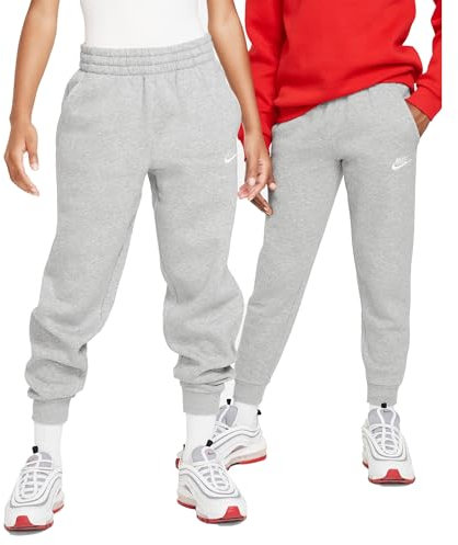Nike Full Length Pant K NSW Club FLC Jggr Lbr, DK Grey Heather/Base Grey/White, FD3008-063, XL