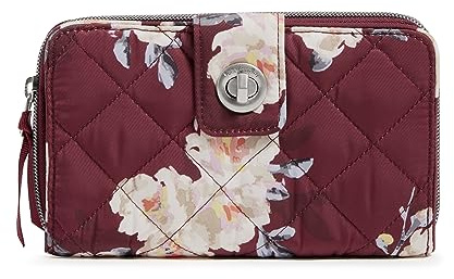 Vera Bradley Damen Performance Twill RFID Turnlock Geldbörse, Blüten und Zweige, Einheitsgröße