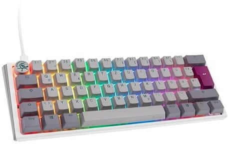 Ducky One 3 Mist Grey Mini Gaming Tastatur, RGB LED - MX-Red