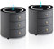 TUKAILAI Nachttisch 2er Set mit Ladefunktion, Nightstand mit LED, Nachtschrank mit 3 Schubladen, Schlafzimmer Beistelltisch, Nachtkasten Modern, Nachttisch Rund 46×46×46cm, Grau