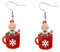 QREXVOG Frauen Drop Dangle Ohrringe Weihnachtskekse Schneeflockenbecher Lebkuchen Mann Lustige Ohrringe