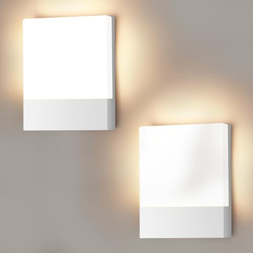 Cwycfw 18W LED Wandlampe Außen 2 Stück Außenwandlampe 3000K Warmweiß Wasserdicht IP65 Wandlampen Weiß