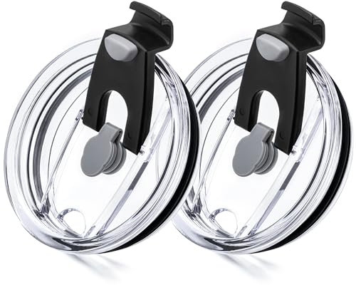 Soledea Ersatzdeckel für Yeti-Becher, auslaufsicher, kompatibel mit Yeti, Sunwill, BJPKPK, WETOWETO, Civago, Domicare, Mezmut, Ecomozz, 590 ml, 2 Stück