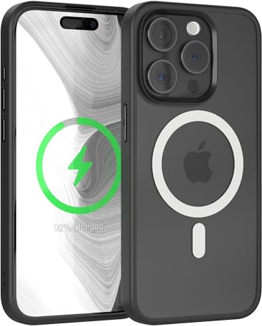 EAZY CASE Ultra Schutz Outdoor Hülle kompatibel mit iPhone 15 Pro kompatibel mit Qi-Charging, hochwertige Schutzhülle mit Aufprallschutz, Stoßfest, Kratzfest, Handyhülle mit Kameraschutz, Schwarz