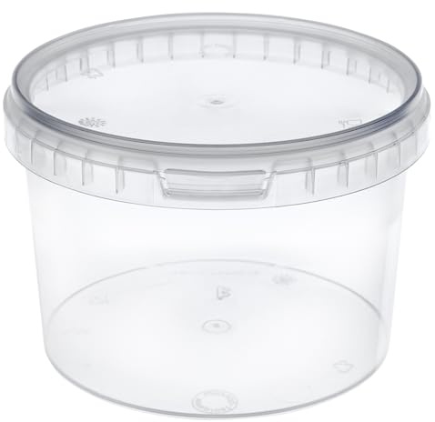 Garronda Eimer mit Deckel 0,5 Liter 5 Stück Aufbewahrungsbehälter GD-0072 | Transparent, für die Lagerung von Lebensmitteln und chemischen Produkten, kompakter Plastikbehälter für Haushalt und Gewerbe