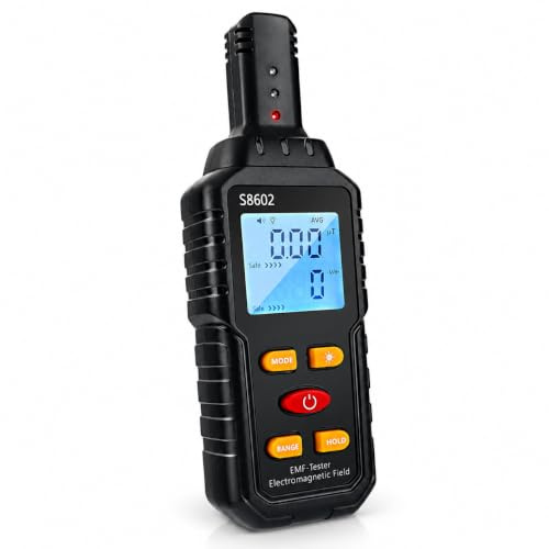 Uadme EMF Reader Ghost Hunting Equipment Pro, Automatic Alarm Real Time Measure, 5MHz–3500MHz Wide Range EMF Meter, Magnetic Field Detector Paranormal Equipment for Home, Office & Outdoor Inspections