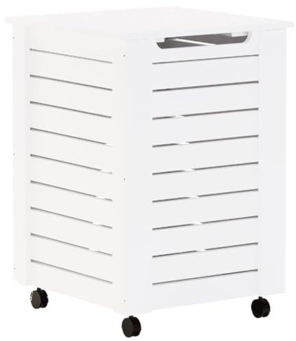 vidaXL Panier à Linge et roulettes Rana 45x45x64 cm Bois Massif de pin, bac à Linge, trieur de Linge, Corbeille à Linge, Poubelle à Linge