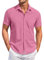 Chemise Homme Manches Courtes Chemise en Lin Homme Chemise Homme Lin Chemise Manche Courte Homme Chemise Manche Courte Chemise Homme Grande Taille Chemise Homme Lin Chemisette Rose 3XL