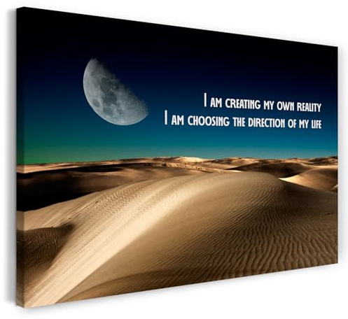 Printistico Leinwandbild (30x20cm) Create your own reality - Spruch Selbstverwirklichung, Spiritualität, echter Holz-Keilrahmen inkl. Aufhänger, handgefertigt in Deutschland