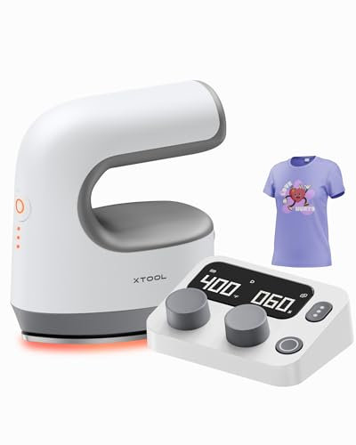xTool Mini Prensa de Calor Portátil Ultraligera con Control Inalámbrico – Plancha Sublimacion con Calentamiento Rápido, 4 Preajustes Personalizados, Ideal para Camisetas, Zapatos y Vinilo