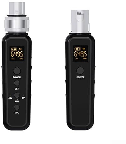 Feegow Kabelloses Mikrofonsystem XLR Mic Adapter, 386UHF Wireless Mikrofon Konverter XLR Transmitter Empfänger Mic für DynamicMic(640-690)