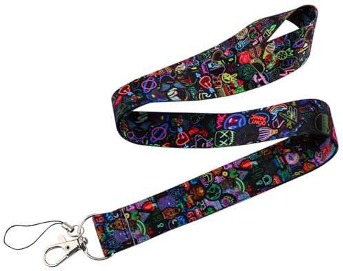 QOMJUFA Lanière, Porte Badge Tour de cou, Tour de cou Porte clé, Cordon Badge Tour de cou, Tour de Cou Porte Badge, Lot de Tour de Cou, pour Clés, Téléphone Portable, Porte-badge pour Enseignants