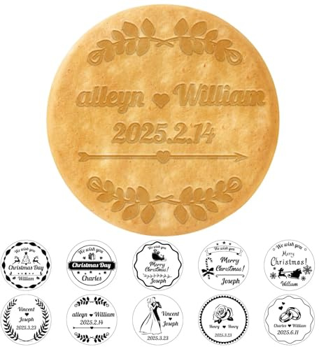 Personalisierte Weihnachtskeks-Stempel mit Familienname | 3D-Backstempel mit Ausstecher,Individuelle Frohe Weihnachten Plätzchenstempel,Individuelle Geschenke zum Backen