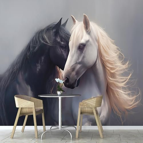 Starkes Pferd Tapete Wandbild 3D Fototapete Tier Wandtapete Foto für Modernes Design der Fernseh Hintergrund Wand-Kunst-Deko 400×280cm